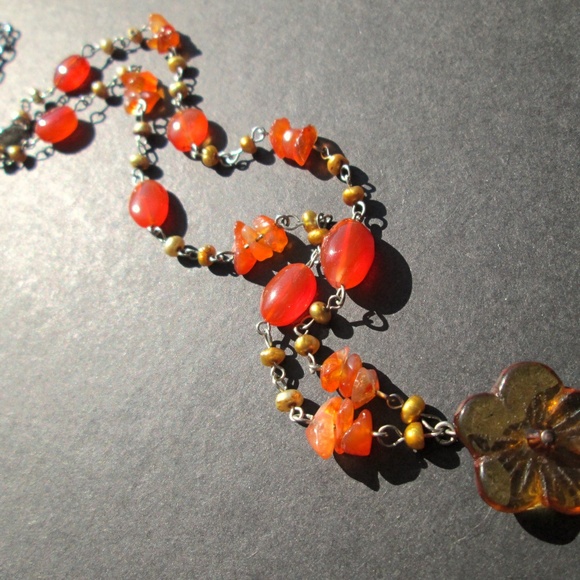 🌼🧡❤️ COUSIN CLAUDINE Carnelian Agate Necklace - Picture 15 of 16